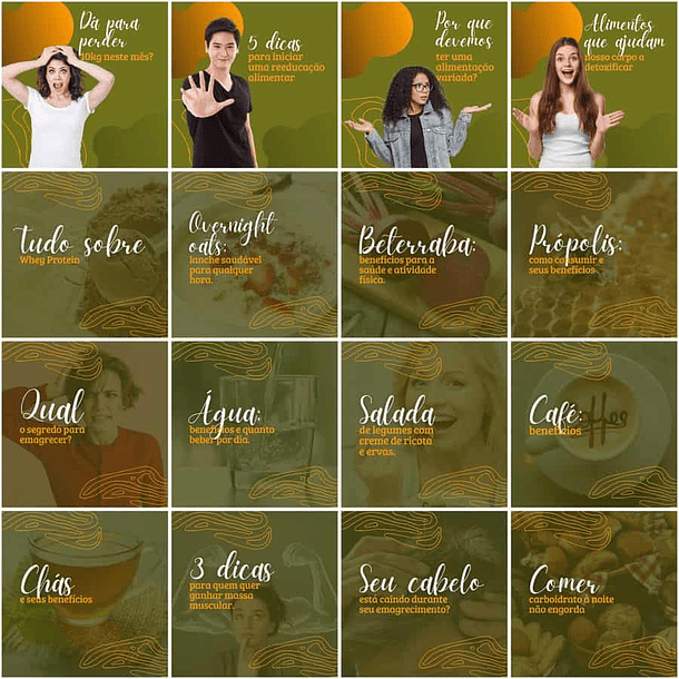 Pack Canva Nutricionista Nutrição Templates Editáveis 200 Artes + Legendas 3