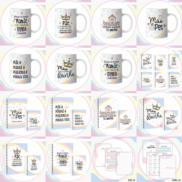 Mega Pacote de Artes para Canecas Dia das Mães 21 Sublimação 3