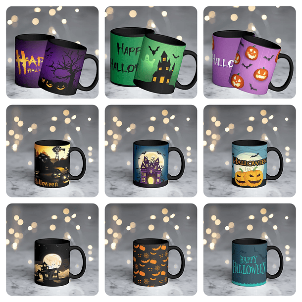 75 Artes para Caneca Halloween Arquivos Sublimação + Png 5
