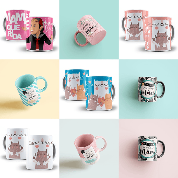 Mega Pacote de Artes para Canecas Dia das Mães 21 Sublimação 11