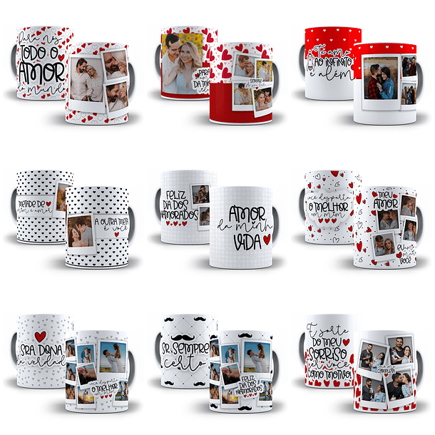 30 Artes Caneca e Azulejo Dia dos Namorados Editável  em Photoshop 1