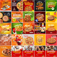 300 Artes Mídias Sociais Pizzaria Editáveis Photoshop + Png