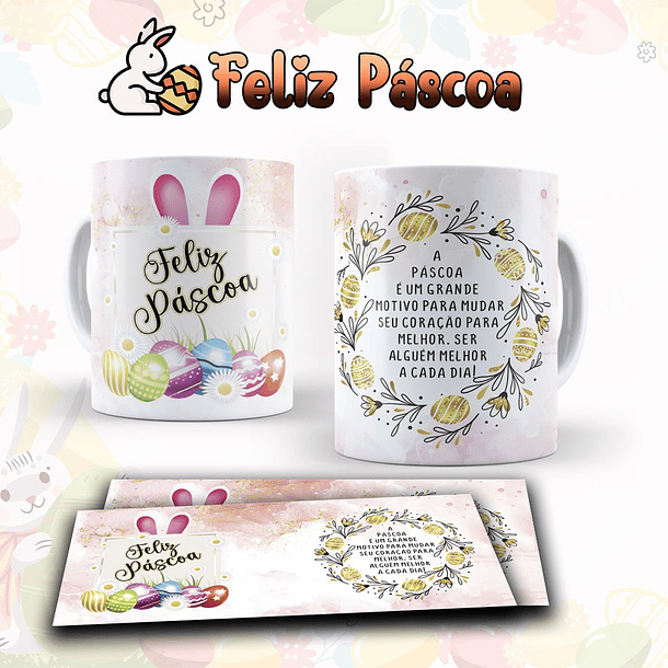 10 Artes para Caneca Páscoa Arquivo Editável  6