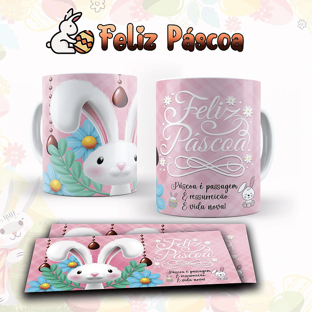 10 Artes para Caneca Páscoa Arquivo Editável  10