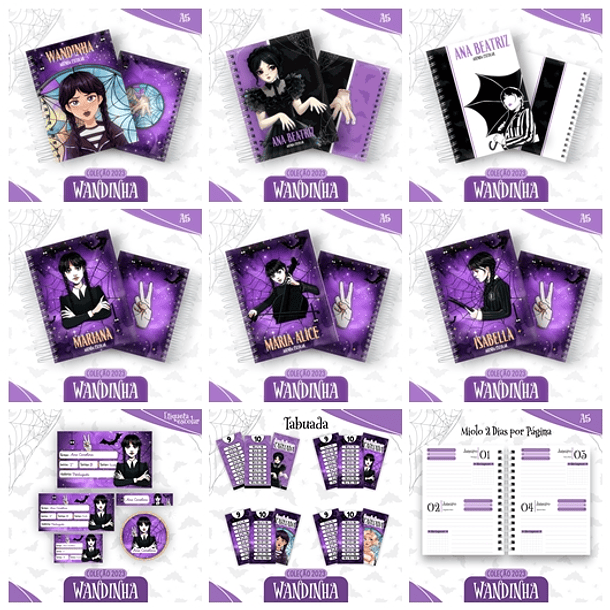 Coleção Agendas Wandinha Jenna Ortega + Stitch Completo em Pdf 2023 1