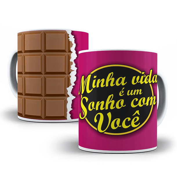 Arte Caneca Minha Vida É Um Sonho Com Você Arquivo Png