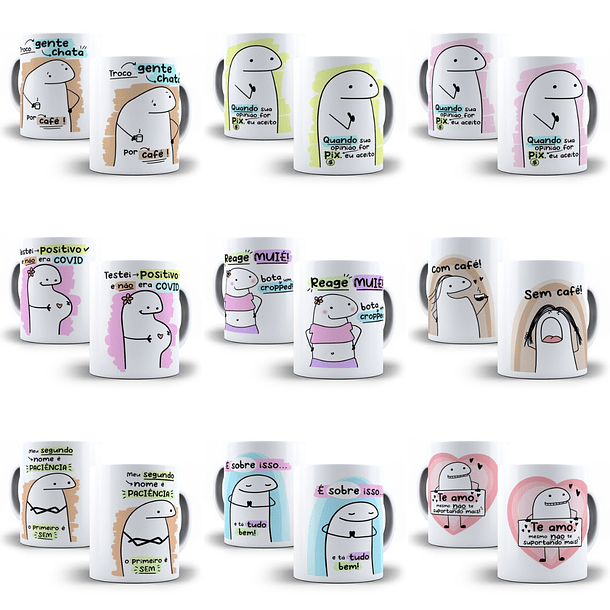 45 Artes Caneca Flork Beto Memes 3.0 Arquivos Sublimação Jpge 2