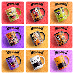 39 Artes Caneca Halloween Editável em Photoshop + Png