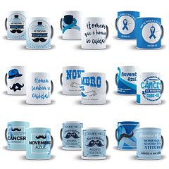 Artes para Sublimação Caneca e Camisa Novembro Azul Arquivos em Jpg 