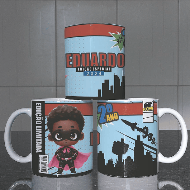 5 Artes para Caneca Super Heróis Kids Arquivo Editável 3