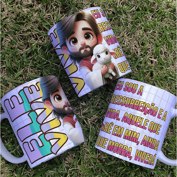 10 Artes Caneca Páscoa Cristã Arquivos Editável 7