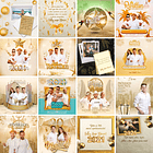 45 Artes Mídias Sociais Ano Novo e Fim de Ano Editáveis Photoshop 2