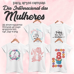 35 Artes para Camisa Dia das Mulheres Arquivos Editável