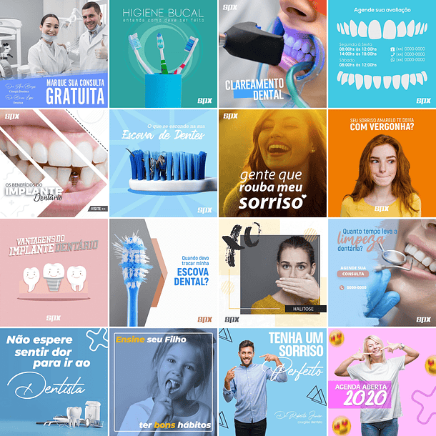 50 Artes Mídias Sociais Dentista Odonto Editáveis Photoshop 3