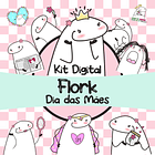 Kit Digital Flork Dia das Mães sem fundo Lt6 Arquivos Png 1