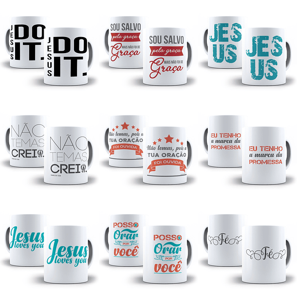 50 Artes para Caneca Evangelica Editável em Corel Draw 1
