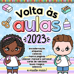 Kit Digital Volta as Aulas Encadernação Etiquetas 2023 