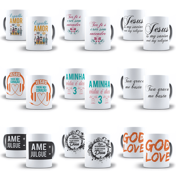 50 Artes para Caneca Evangelica Editável em Corel Draw 4