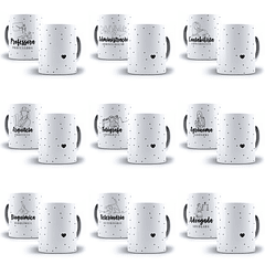 25 Artes para Caneca Profissões Minimalistas Editável em Photoshop + Png