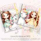 Agenda Escolar Ursinho Aviador e Unicornio Menina Arquivo em Pdf 1
