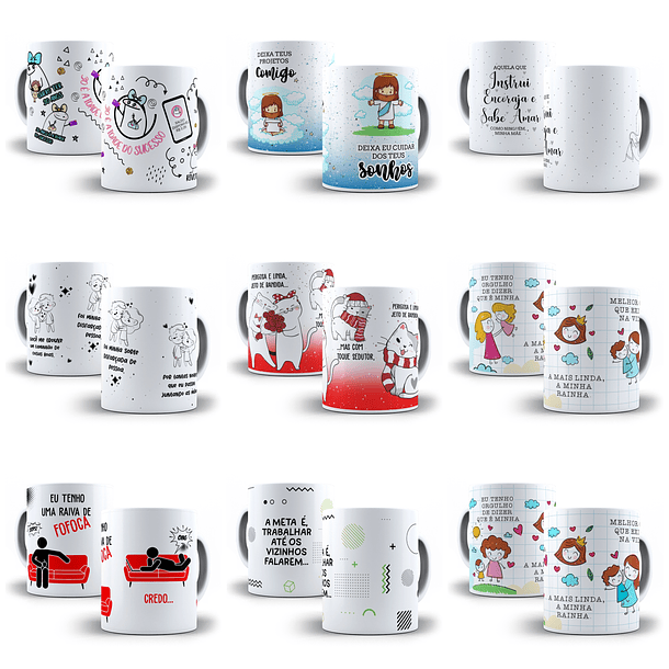 11 Artes Caneca Temas Aleatórios em Corel Draw 1