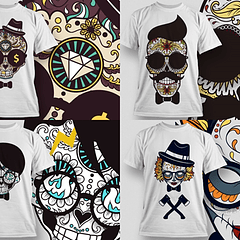 30 Artes para Camisa Caveira Editável em Corel Draw