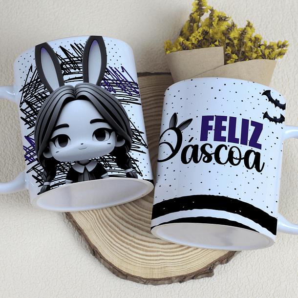 10 Artes Caneca Páscoa Wandinha Arquivos Editável  4