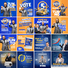 80 Artes Mídias Sociais Campanha Politica Eleitoral Editáveis Photoshop