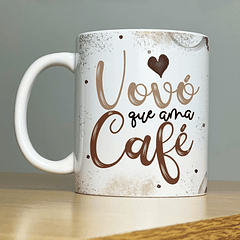 Arte Caneca Vovó Que Ama Café Versão Masculina Inclusa Arquivo Png