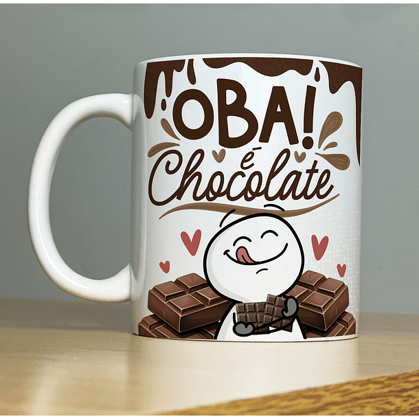 Arte Caneca Oba! É Chocolate Páscoa Arquivo Png