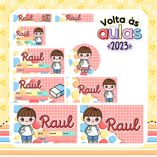 Kit Digital Volta as Aulas Encadernação Etiquetas 2023  18