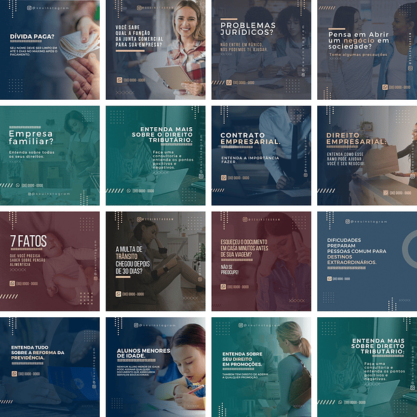 Pack Canva Advogado Templates Editáveis 40 Artes + Bônus 1