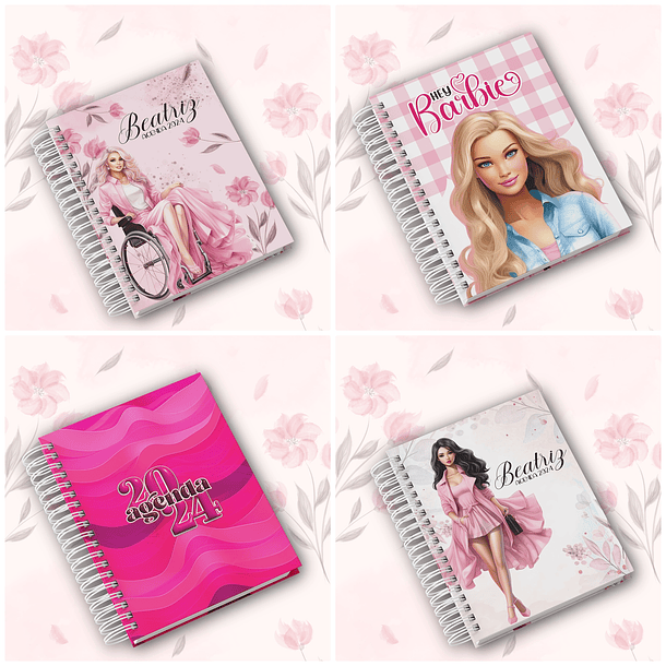 Agenda Escolar Pink Girls Menina Barbie Arquivo em Pdf 1
