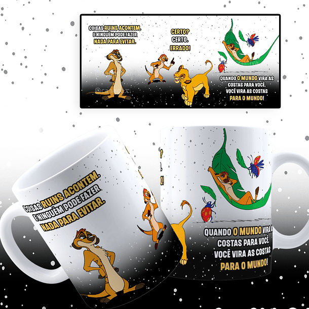 6 Artes Caneca Rei Leão Timão e Pumba Arquivos Png. 8