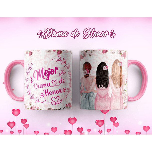 7 Artes para Caneca Dama de Honrra Arquivo Editável 4