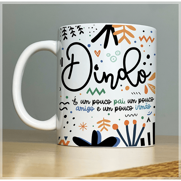 Arte Caneca Dindo É um pouco pai, um pouco amigo Aniversário Arquivo Png