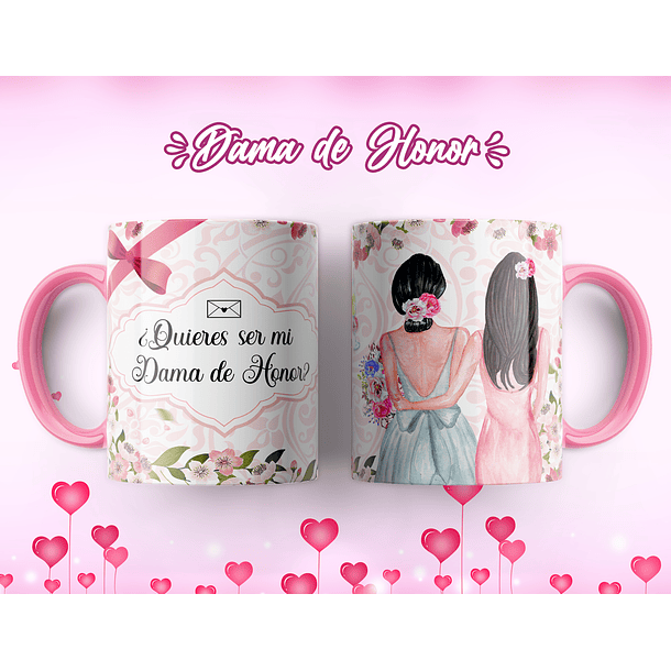 7 Artes para Caneca Dama de Honrra Arquivo Editável 7