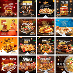 Pack Canva Alimentação Lanches Templates Editáveis 40 Artes + Bônus