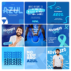 Pack Canva Novembro Azul Templates Editável 30 Artes + Bônus 1