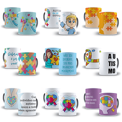 30 Artes para Caneca Autismo Arquivo em Jpg