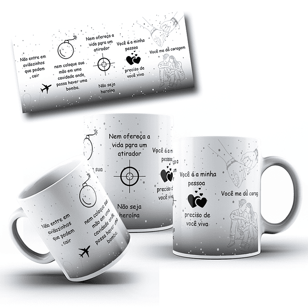 Artes para Caneca Frase Não entre em Aviãozinhos que Podem Cair em CorelDraw 5