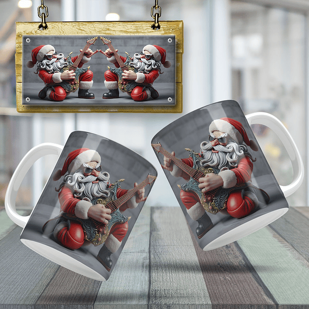 10 Artes para Caneca Papai Noel do Rock Arquivo em Jpg  6