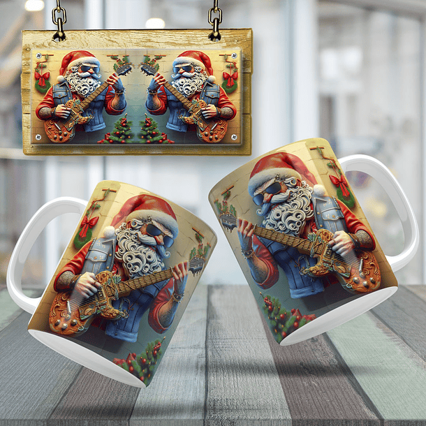 10 Artes para Caneca Papai Noel do Rock Arquivo em Jpg  7