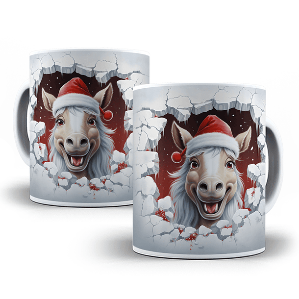 25 Artes para Caneca Animais Natalinos 3D Arquivo em Jpg 3