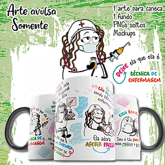 Arte Caneca Deixe ela que ela é tecnica de enfermagem Arquivo Png
