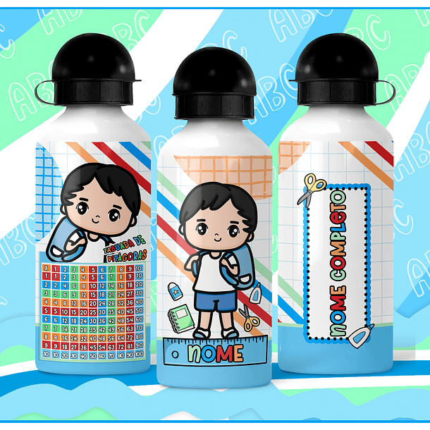 24 Artes para Canecas e Garrafinhas Meninos Volta as Aulas Arquivos em Jpg 10