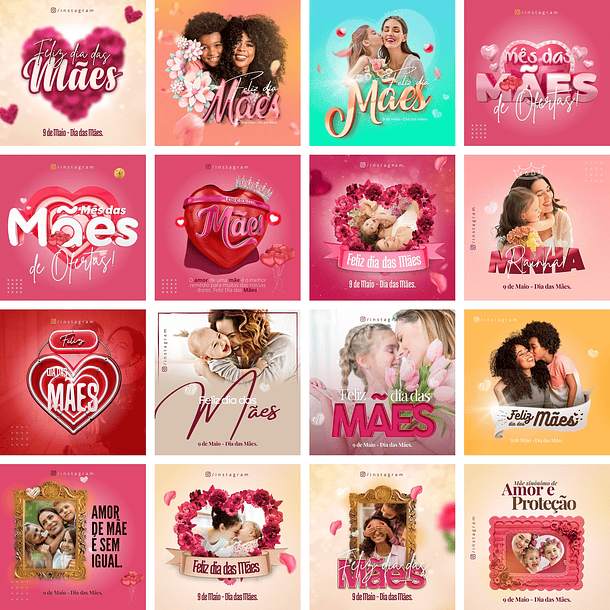Pack Canva Dia das Mães Templates Editáveis 32 Artes + Bônus 1