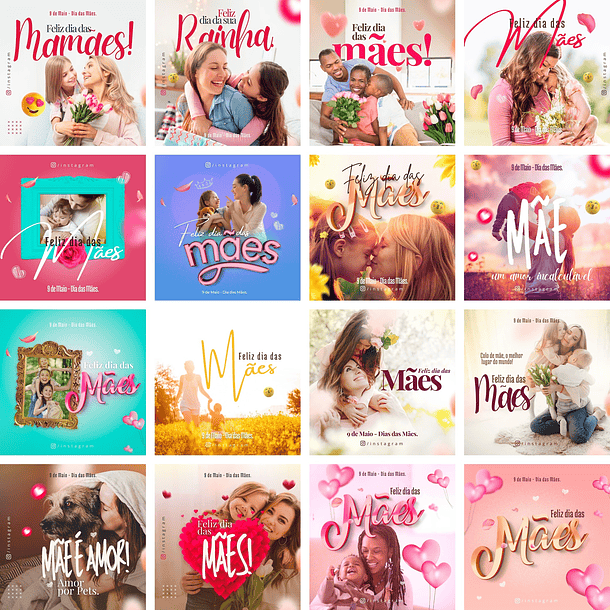 Pack Canva Dia das Mães Templates Editáveis 32 Artes + Bônus 2