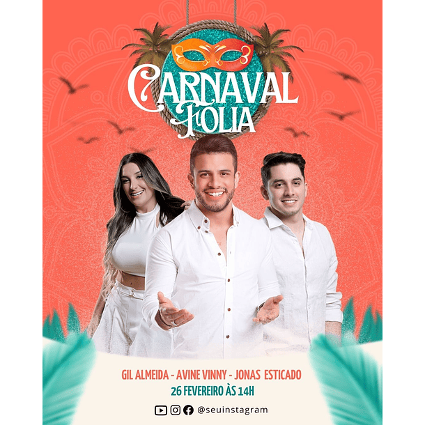 Pack Canva Carnaval Templates Editáveis 15 Artes + Bônus 4