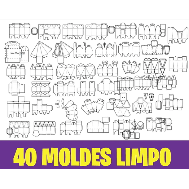 40 Moldes Limpos para Caixinhas em Studio